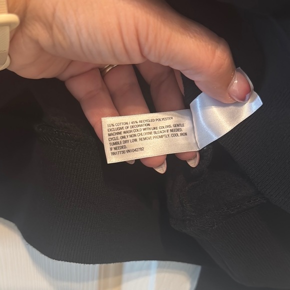 Universal Thread Women's Black Crew Neck Sweatshirt with Cheers Embroidery - Picture 4 of 6